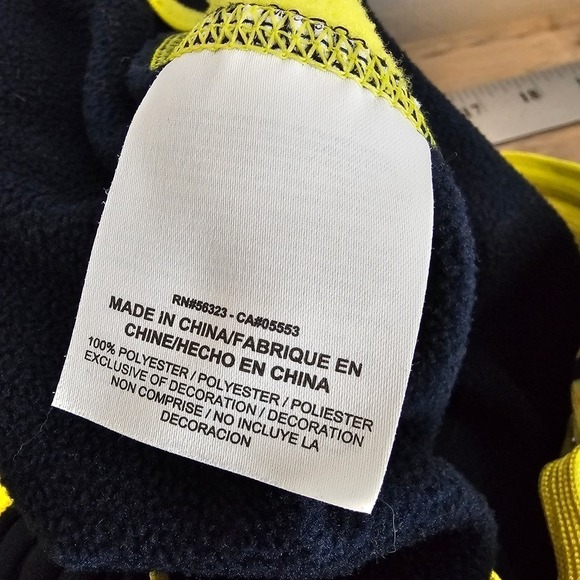 Nike Therma Fit Mens Track Pants Size Large Blue Yellow Pin Stripe Straight Leg - Picture 11 of 11